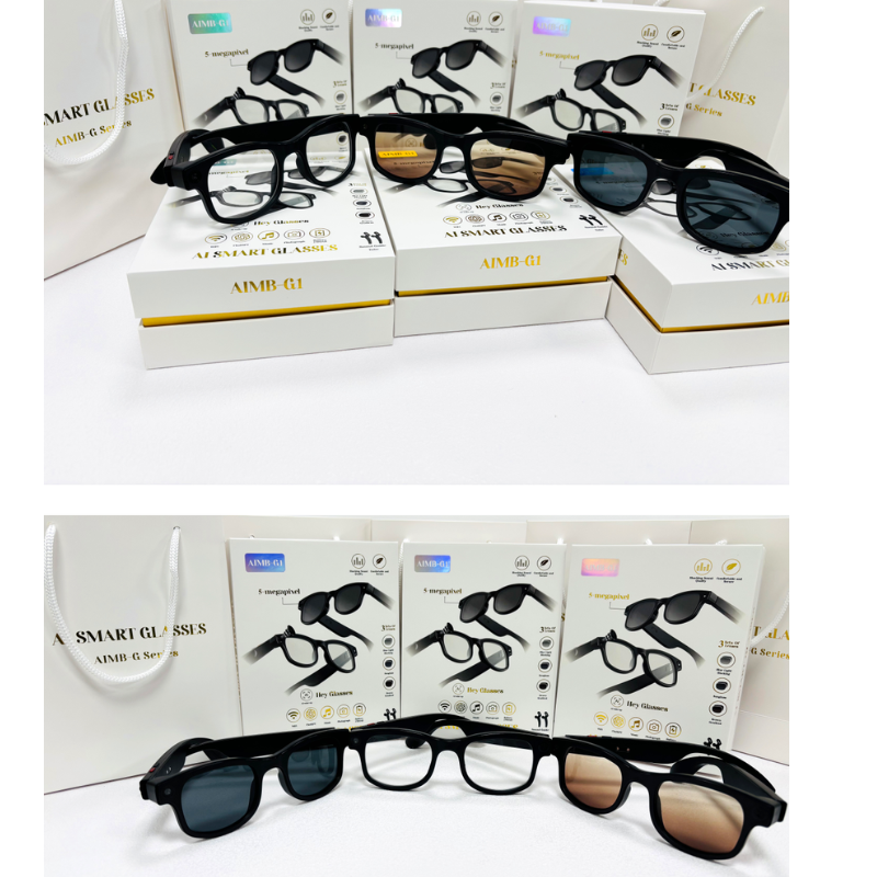 Smart Video Glasses with 1080P Camera & 3-in-1 Interchangeable Lenses