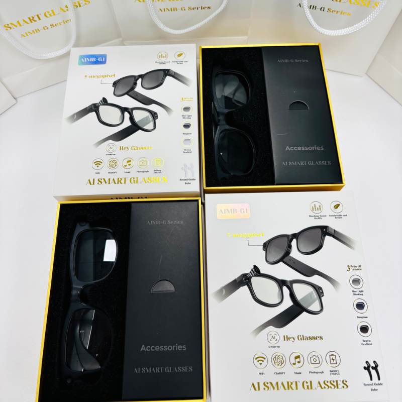 Smart Video Glasses with 1080P Camera & 3-in-1 Interchangeable Lenses