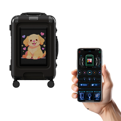 LED Smart Suitcase - Pixel Display & 360° Silent Wheels