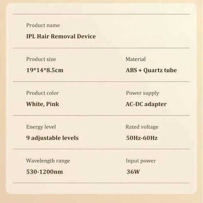 Painless IPL Hair Remover – Ice Cooling System with Replaceable Heads